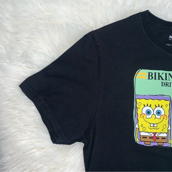 Nickelodeon Men’s Medium Black Short Sleeve SPONGE BOB Graphic Print T-Shirt - Picture 2 of 9